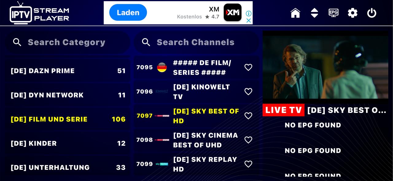 IPTV stream player